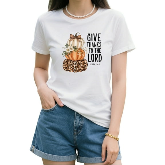 Give Thanks to the Lord Pumpkin Shirt, Christian Thanksgiving Tee