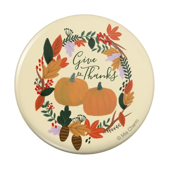 Give Thanks with Pumpkins Thanksgiving Pinback Button Pin