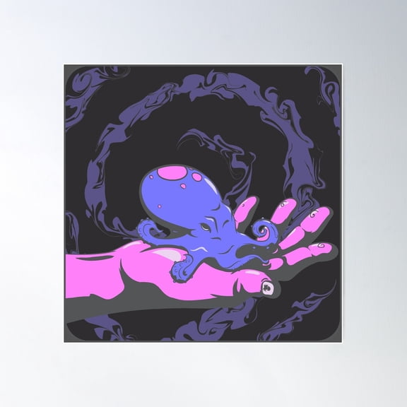 Give U Octo Poster Wall Art, Modern Wall Decor For Living Room Bedroom, 17x17 UNFRAMED