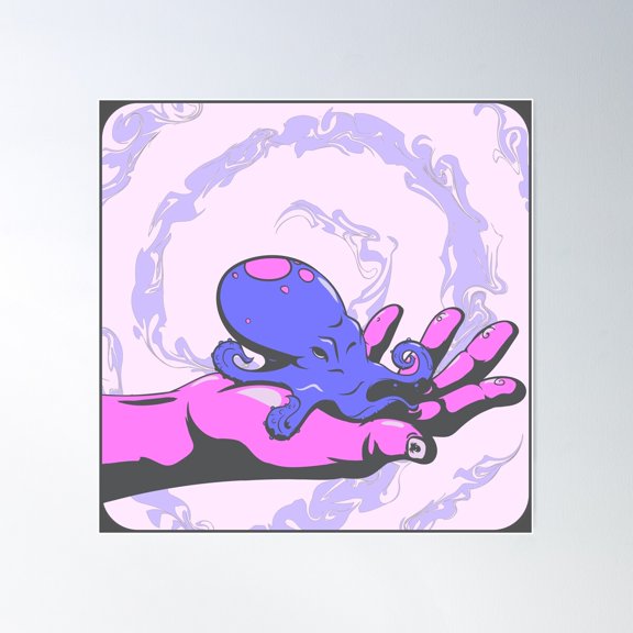 Give U Octo Poster Wall Art, Modern Wall Decor For Living Room Bedroom, 17x17 UNFRAMED