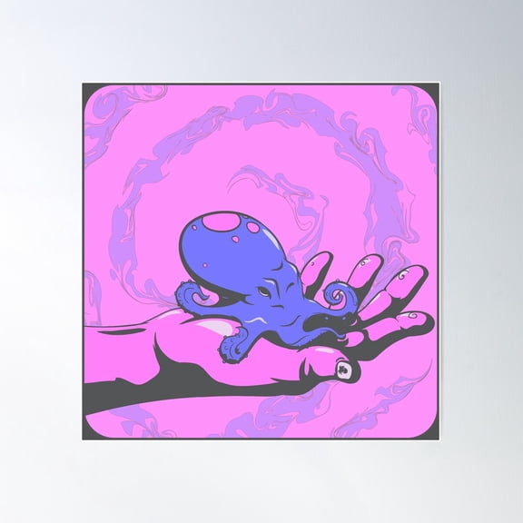 Give U Octo Poster Wall Art, Modern Wall Decor For Living Room Bedroom, 17x17 UNFRAMED