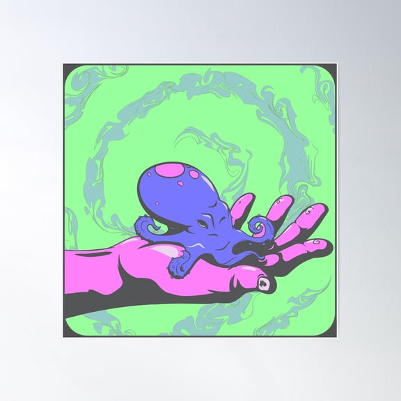 Give U Octo Poster Wall Art, Modern Wall Decor For Living Room Bedroom, 17x17 UNFRAMED