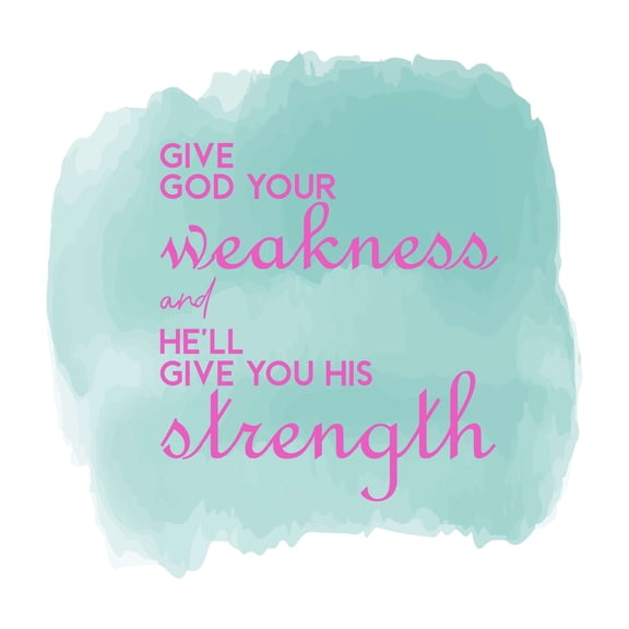 He'll Give You His Strength Inspirational Bible Scripture Watercolor Design Wall Art Sticker Designs Vinyl Stickers For Home House Walls Rooms Windows Bedroom Decoration Size (26x26 inch)