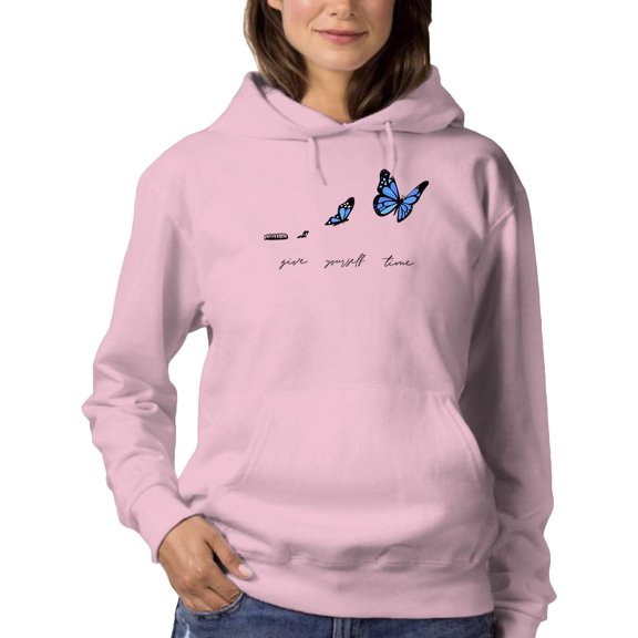 Give Yourself Time Butterfly  Hoodie Women -Image by Shutterstock, Female 3X-Large