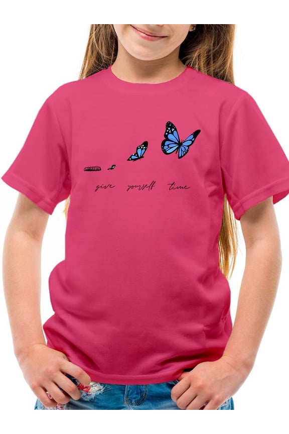 Give Yourself Time Butterfly T-Shirt Juniors -Image by Shutterstock, Small