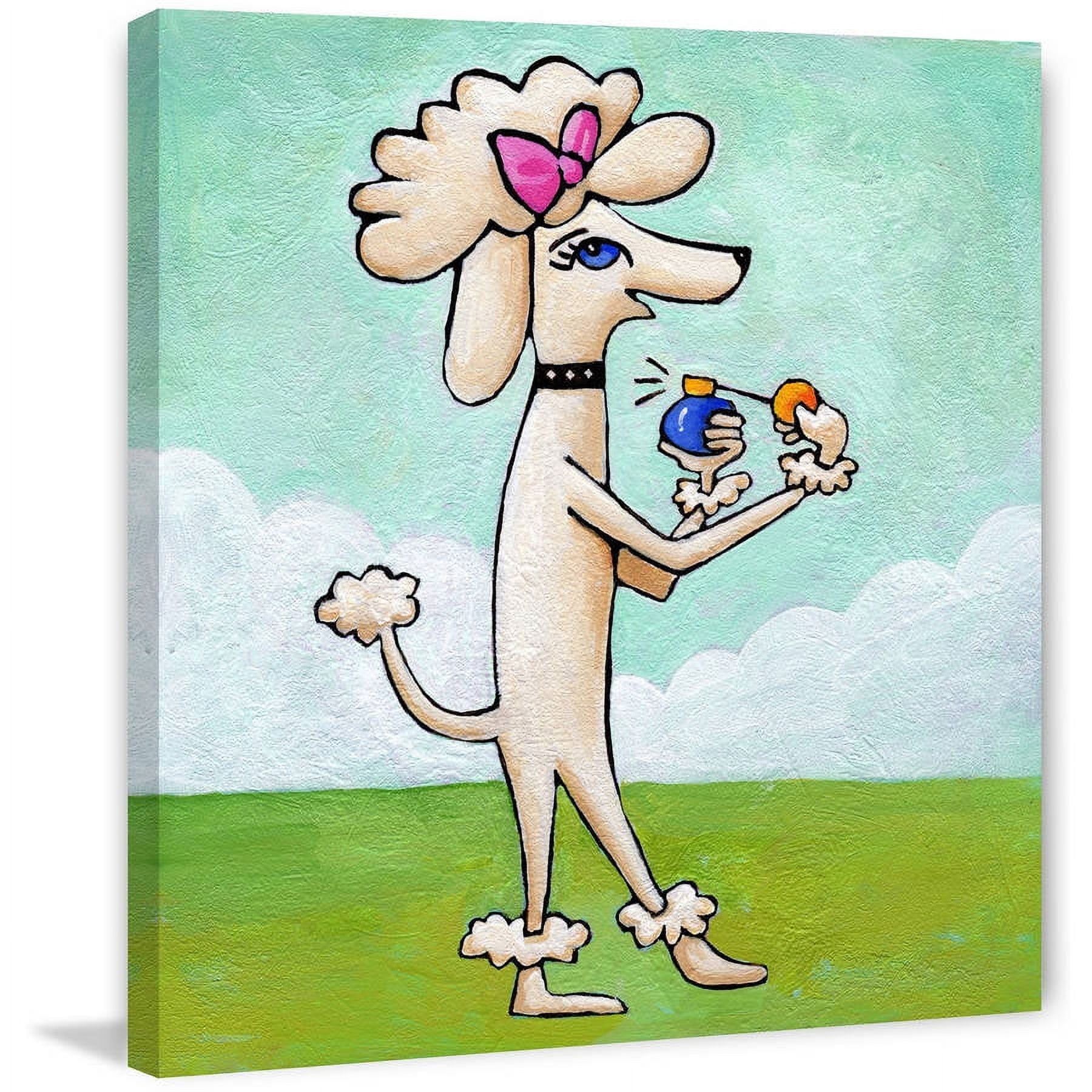 "Give a Dog Cologne" Painting Print on Wrapped Canvas