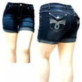 thumbnail image 1 of Give me Five Women's Plus Size Dark Blue Denim Jeans Short Stretch, 1 of 4