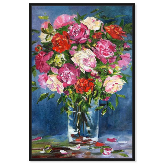 Give me Flowers Canvas Spring Floral Wall Art by Art Remedy, Black Frame, 10" x 15"