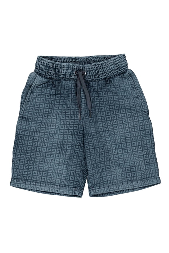 Boys 4G-Print Denim Shorts, Size 6Y