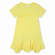 Givenchy Girls 4G-Print Cotton Ruffled Dress, Size 10Y