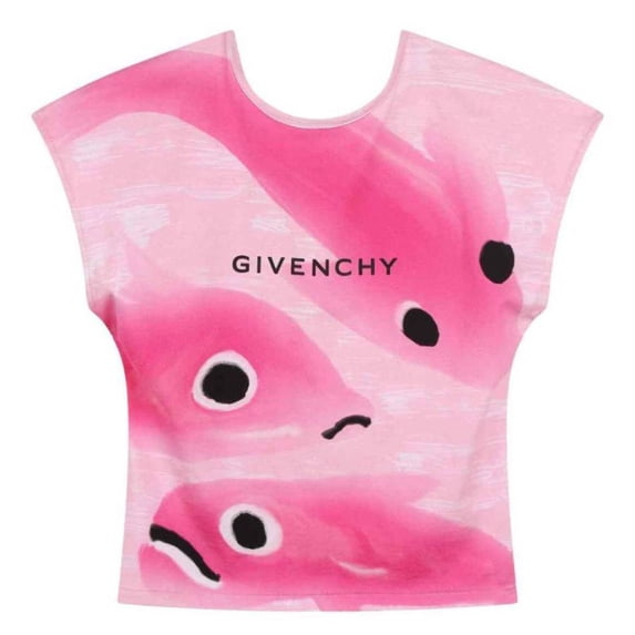 Givenchy Girls Fish Print Cotton T-Shirt, Size 14Y
