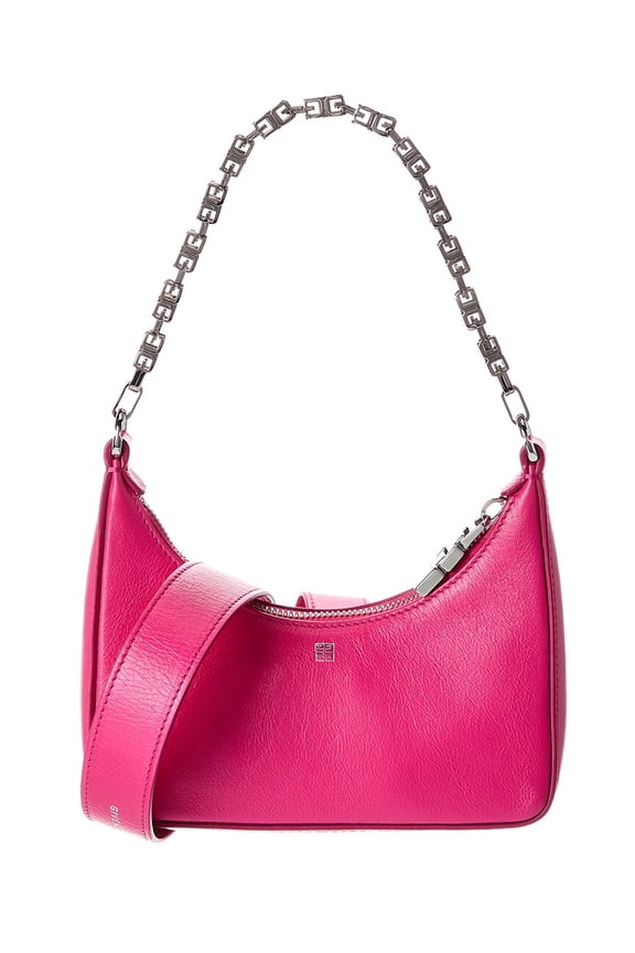 Moon Cut Out Mini Leather Crossbody, Pink