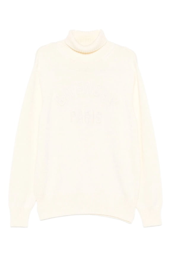 Off-White Ribbed Knit Embossed Turtleneck Sweater (Men's)