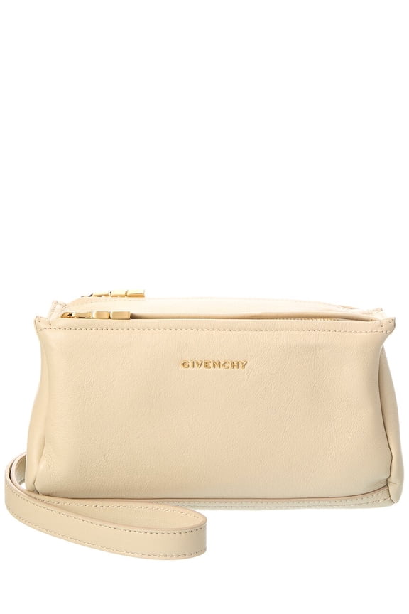 Pandora Mini Leather Shoulder Bag, Beige