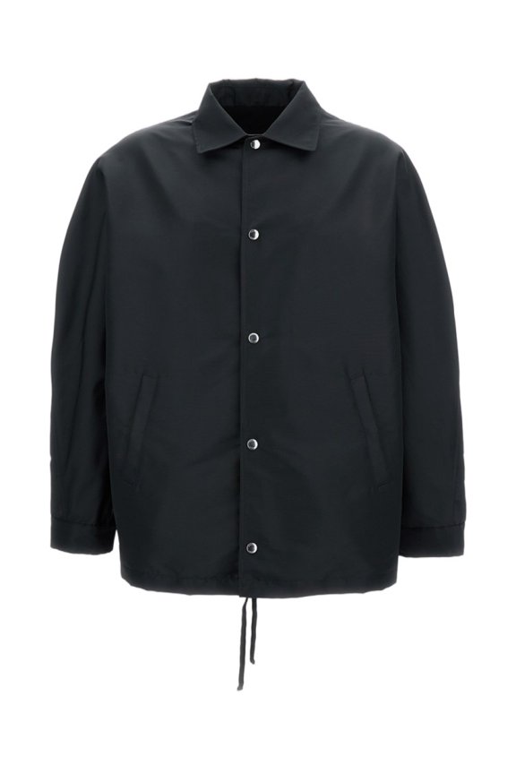 Pointed Collar Single-Breasted Jacket With Adjustable Drawstring Hem (Men's)