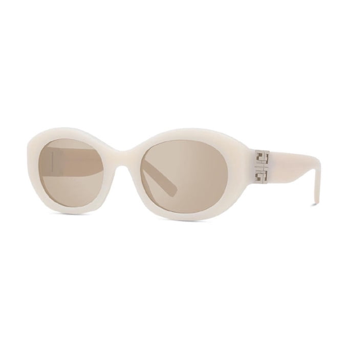 Final Price! Givenchy GV40091F 25G Sunglasses Givenchy GV40091F 25G Shiny Ivory/Brown with Silver Mirror  main image 4