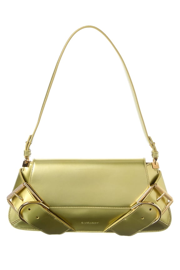 Voyou Satin & Leather Shoulder Bag, Silver