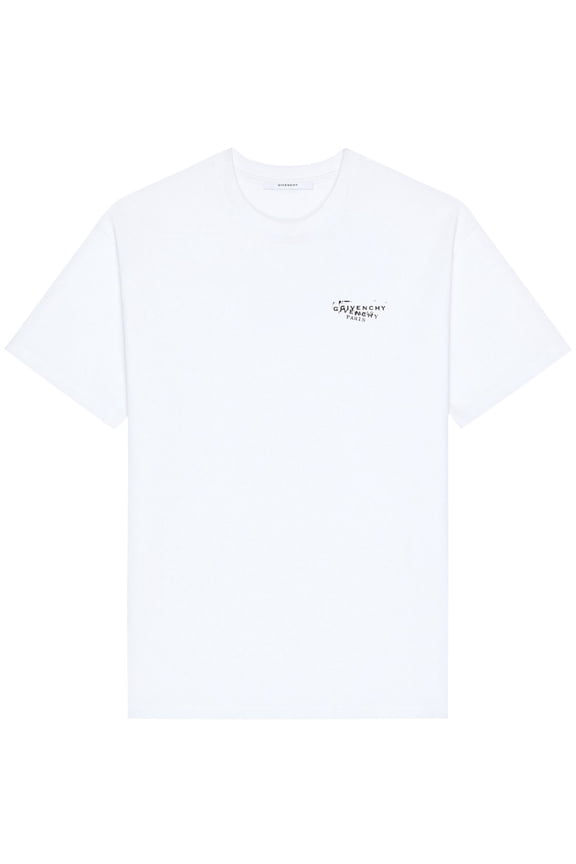 White Regular Fit Distressed Text T-Shirt (Men's)