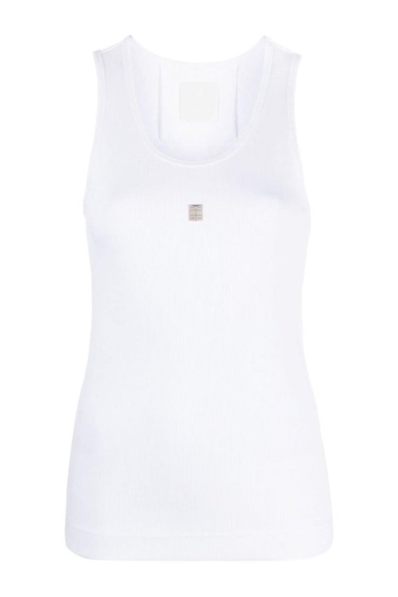 White Ribbed Stretch Tank Top (Women's)