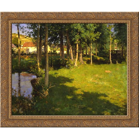 Giverny 24x20 Gold Ornate Wood Framed Canvas Art by Metcalf, Willard