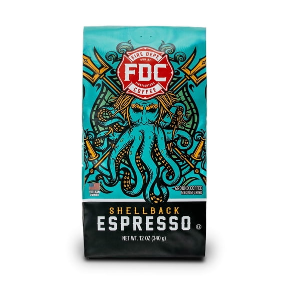 Gives Back To Firefighters Bold Smooth Shellback Espresso Ground Roasted In The Usa Ve... Coffee -