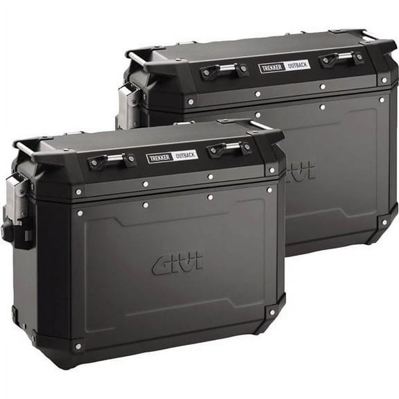 Givi OBKN37BPACK2A Outback Series 37L Aluminum Side Cases - Pair (Left and Right) - Black