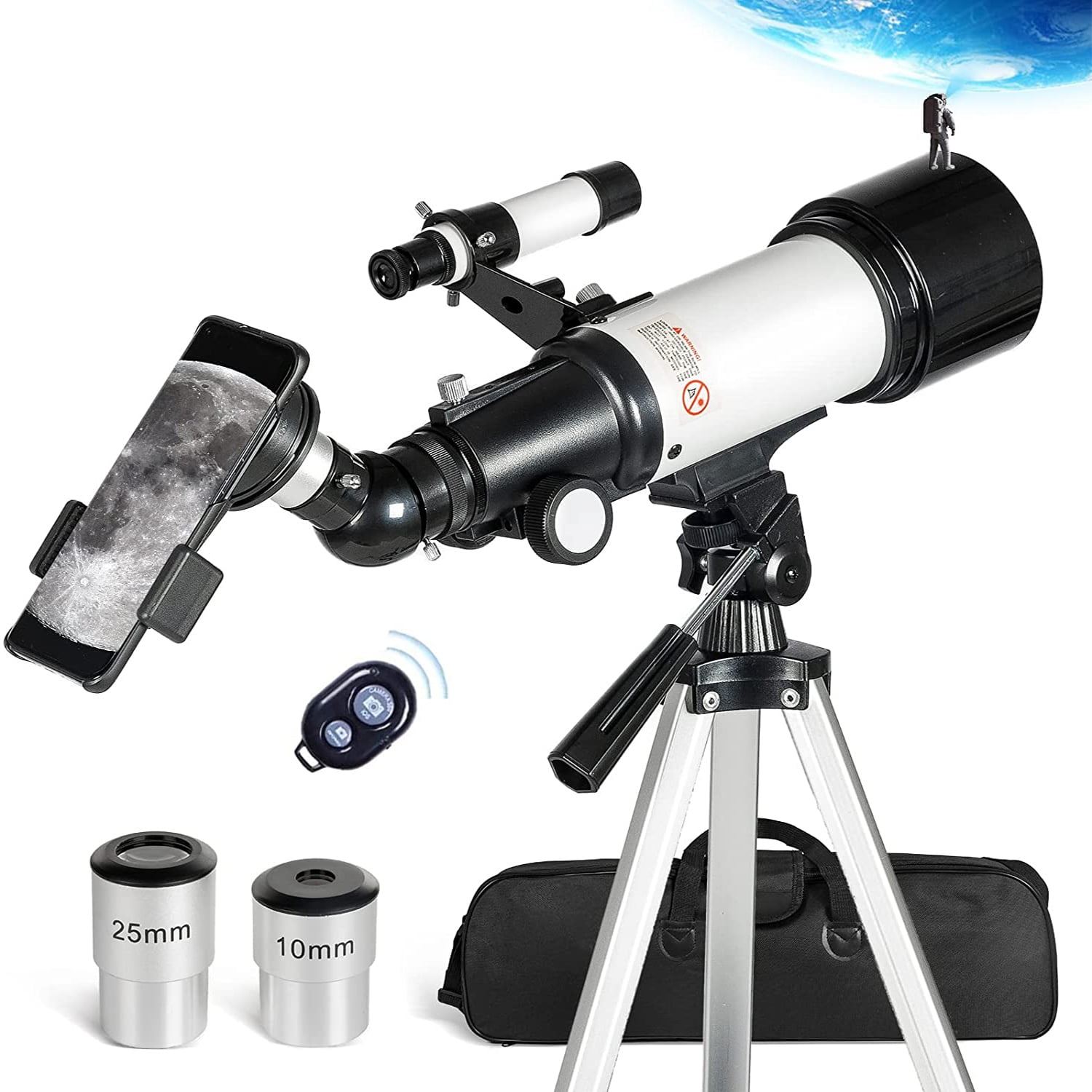 Givimo Telescope for Adults Astronomy, 400/70 Refractor Telescope for ...