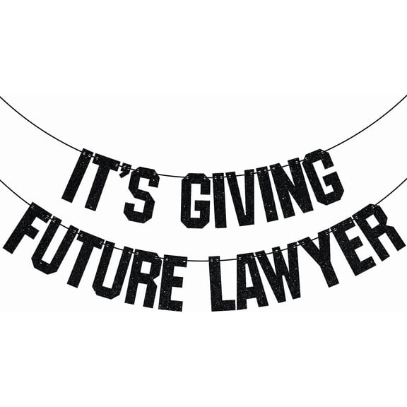 It's Giving Future Lawyer Banner, Congrats Lawyer, Law Grad Banner, Juris Doctor Graduation Decorations, Lawyer Graduation Party Decorations, Black Glitter