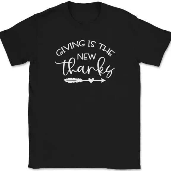 Giving The New Thanks T-Shirt Funny Thanksgiving Fall Holiday Tee Unisex S-5XL Hot Trending Shirt, Vintage Birthday Gift