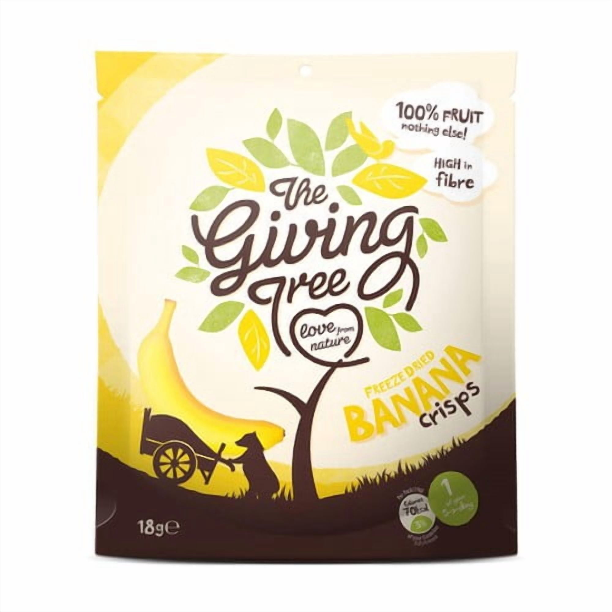Giving Tree Freeze Dried Banana Crisps 18g, British Import (Pack of 2)