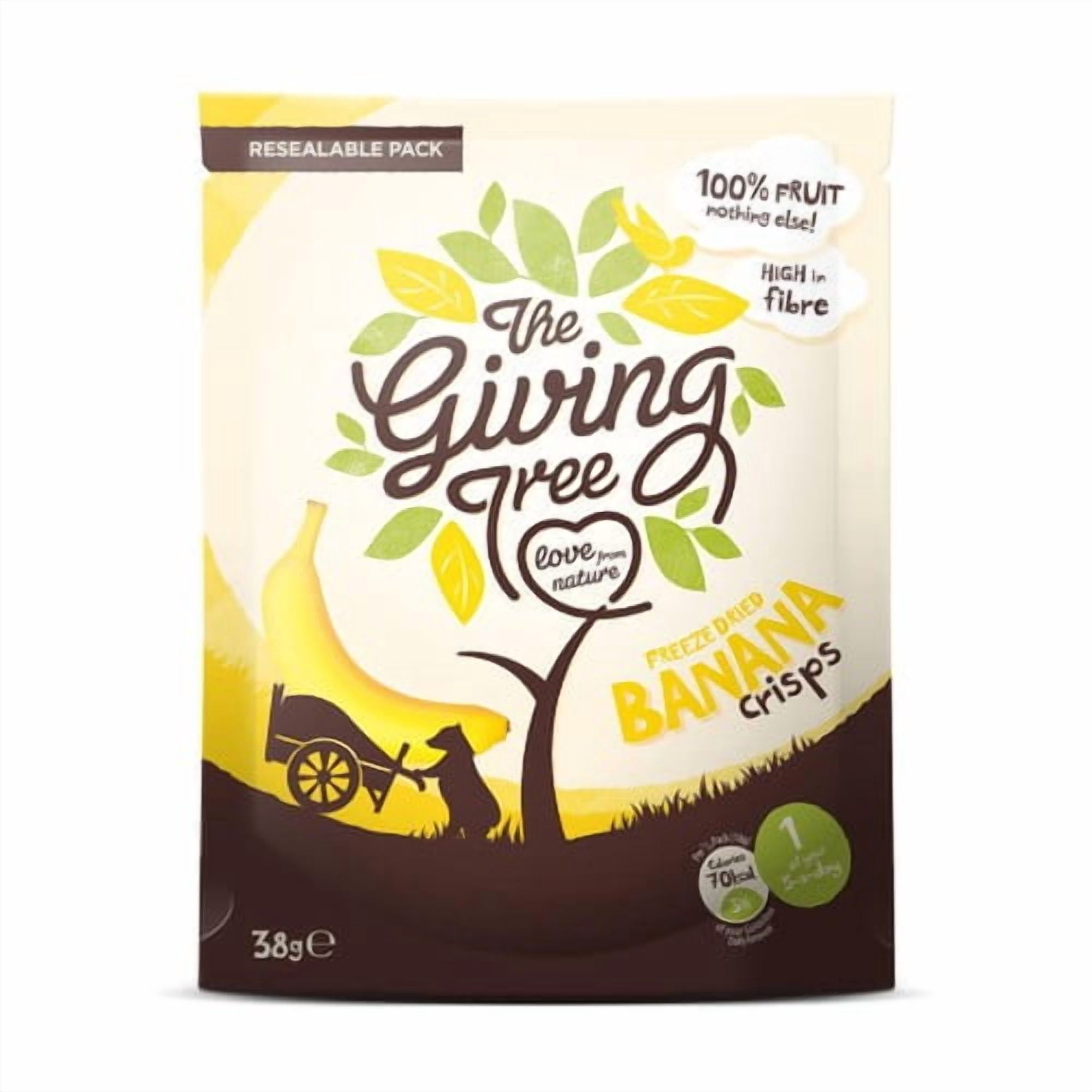 Giving Tree Freeze Dried Banana Crisps 38g, British Import (Pack of 2)