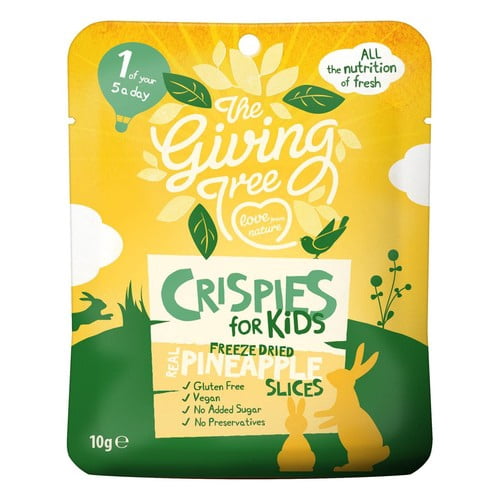 Giving Tree Freeze Dried Pineapple Crispies for Kids 10g, British Import (Pack of 2)