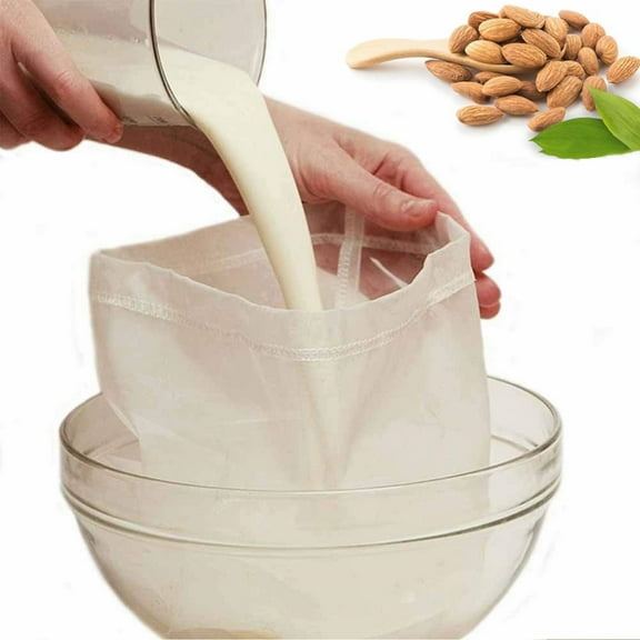 Gixusil 3Pcs Nut Milk Bags, All Natural Cheesecloth Bags, 12x12 inch, 100% Unbleached Cotton Cloth Bags for Tea/Soup/Herbs/Yogurt/Juice/Wine, Durable Washable Reusable Almond Milk Strainer
