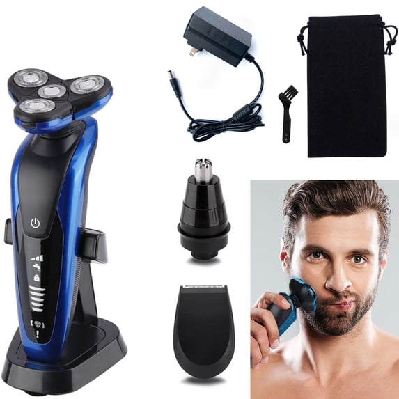 Gixusil Mens Electric Razor for Men ,Blue Electric Shavers for Men Electric Razors for Men Face Shaver for Rechargeable Razors for Shaving Electric Cordless Men's Electric Shaver Waterproof Wet Dry