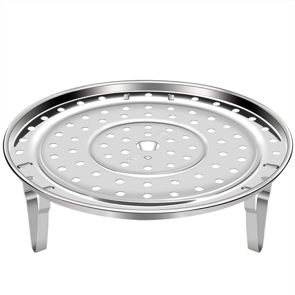 Gixusil Steamer Rack, Diameter 22cm / 8.7inch Pressure Cooker Canner Rack 304 Stainless Steel Canning Rack Round Pot Steaming Tray with Detachable Legs for Baking Cooking Steaming (Silver )