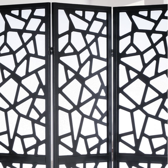 , Giyano 4 Panel Screen Room Divider, Black, Black ,Wood+Paper , Giyano 4 Panel Screen Room Divider, Black