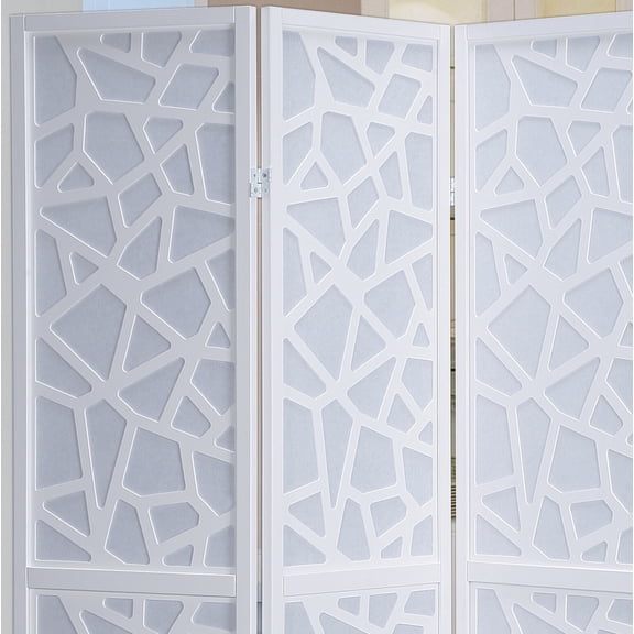 , Giyano 4 Panel Screen Room Divider, White, White ,Wood+Paper ,