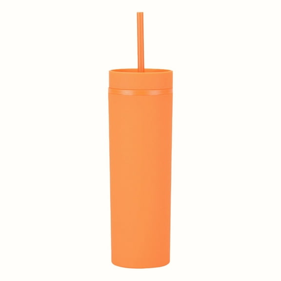Giyblacko 16oz Tumbler With Lid And Plastic Water Coffee Tumbler Cup Water Bottle Slim Double Wall Reusable Plastic Tumbler Cups Travel Mug Coffee Cup 450ML