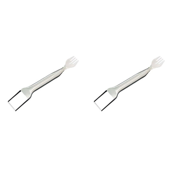 Giyblacko 2-in-1 Watermelon Fork Slicer Cutter, Stainless Steel, Portable Cutter Slicer Tool,Dual Head Fruit Forks for Home Party Camping Kitchen Gadget(2PCS)