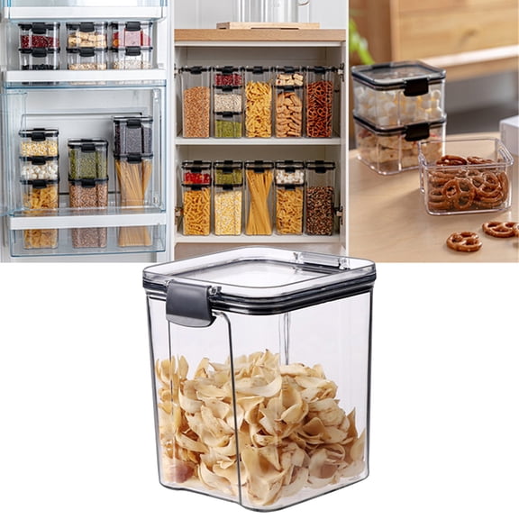 Giyblacko Airtight Food Storage Containers With Lids Kitchen Pantry Organization And Storage Plastic Scale Food Canisters For Cereal Flour Sugar Dry Food
