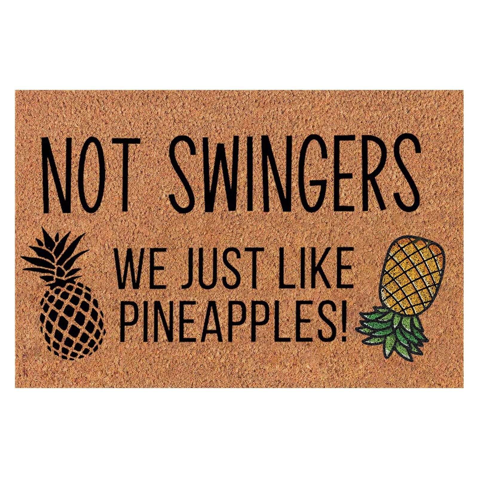 Pink Zig Zag Pineapple Print Door Mat
