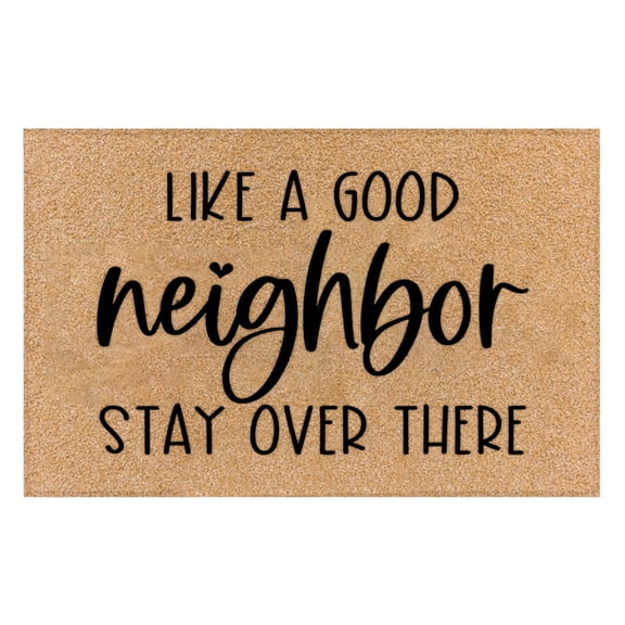 piaybook Doormat Funny Door Mat Non Slip Back Rubber Entry Way Doormat Outside Like A Good Neighbor Stay over there Standard Outdoor Welcome Mat for Bathroom Kitchen Indoor and Outdoor
