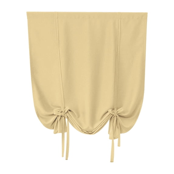 Giyblacko Blackout Curtains 1PC Roman Curtain Beige Tie Up Curtains For Kids Room Small Windows Thermal Insulated Window Shades For Bathroom Kitchen Rod Pocket (30 X 46 Inches Long)