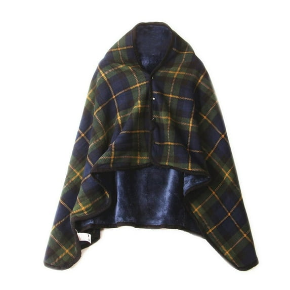 Giyblacko Blanket Lady Multifunction Doublelayer Tartan Plaid Blanket Scarf Wrap Shawl Winter Warm