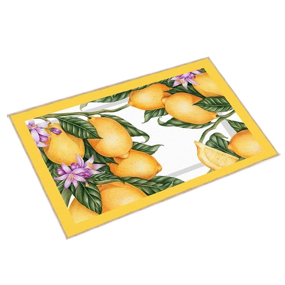 Giyblacko Carpet Door Mats Floor Mat Entry Door Mat Sunflower Lemon Spring Summer Fruit Fruit Bathroom Non Slip Mat