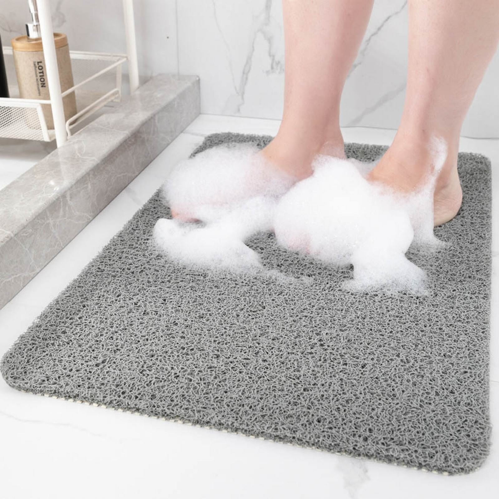 Giyblacko CarpetShower Mat Bathtub Mat Non Slip 24x16 Inch Soft Tub Mat With Drain PVC Loofah ...