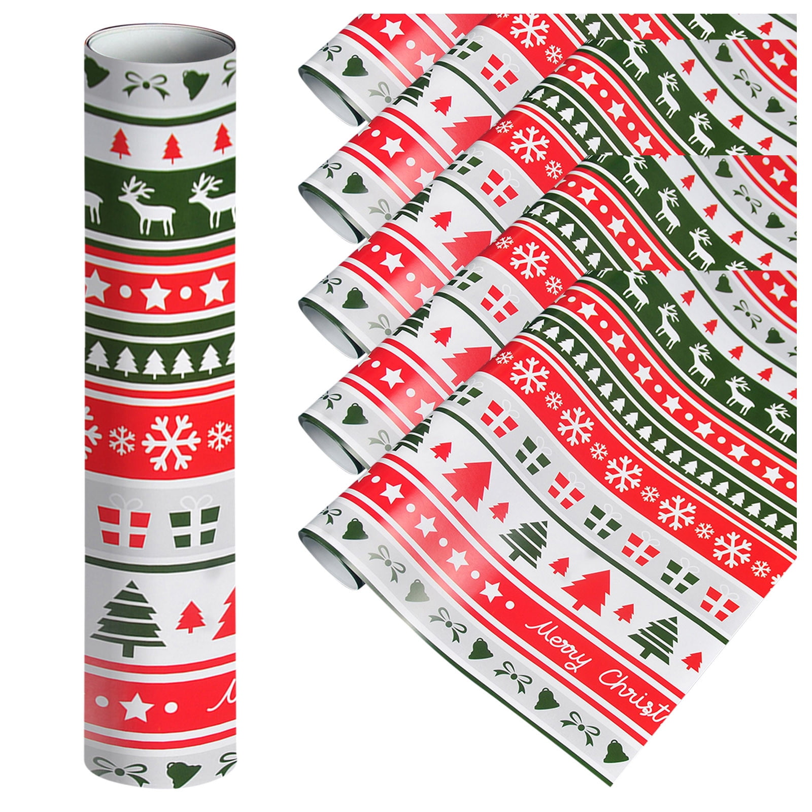 Giyblacko Christmas Gift Wrapping Paper 5PCs ( 75cmX50cm)Singlesided Christmas Wrapping Paper