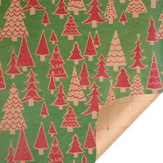 Vintage Christmas Wrapping Paper/Tissue Paper ca. 1940s Merry Christmas  Happy New Year Red Candles Vintage Christmas Gift Wrap