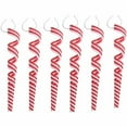 thumbnail image 1 of Giyblacko Christmas Hanging Ornaments 6 Pcs Christmas Lollipop Ornament Plastic White and Red Candy Cane Decorations Christmas Tree Decor, 1 of 5