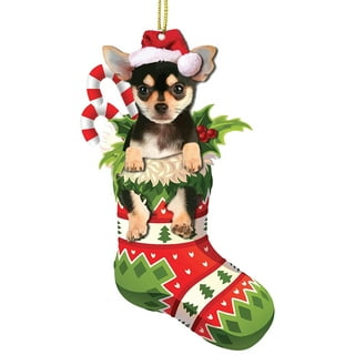 Chgbmok Christmas Stockings Funny Christmas Tree Decorations, Suitable for Dogs - Gifts for Dog Lovers - Christmas Decorations - Lovely Stockings Dog